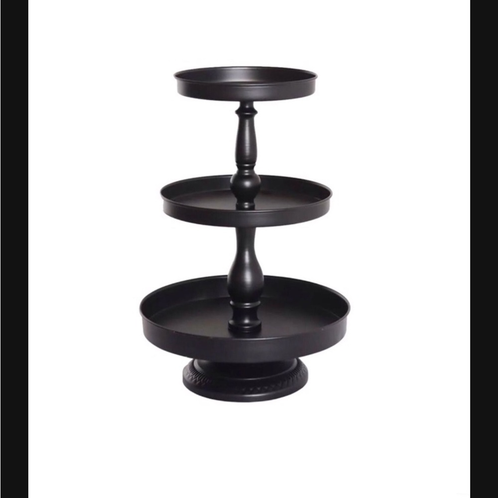 Brand new black 3 tiered metal fruit stand/display stand